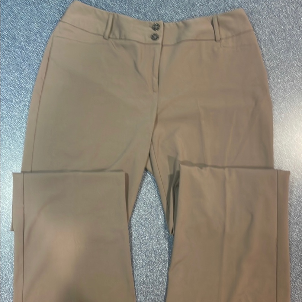 Alfani Tan Straight Leg Pants Professional Style